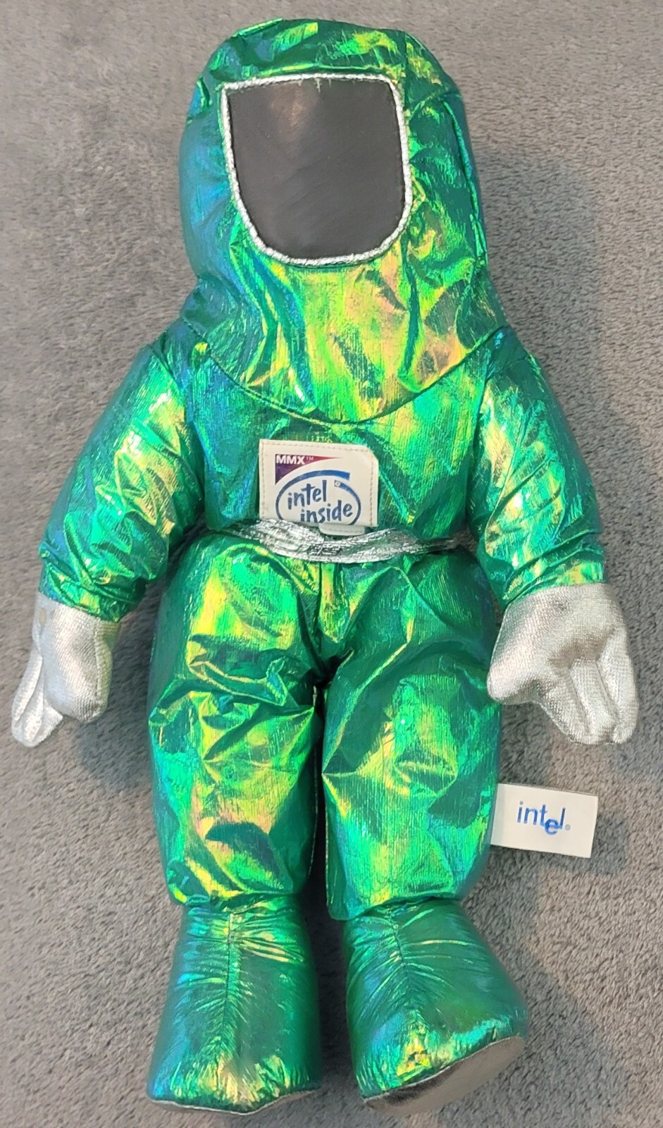 Vintage Intel Inside Pentium II MMX Space Man Plush Green Metallic 1997