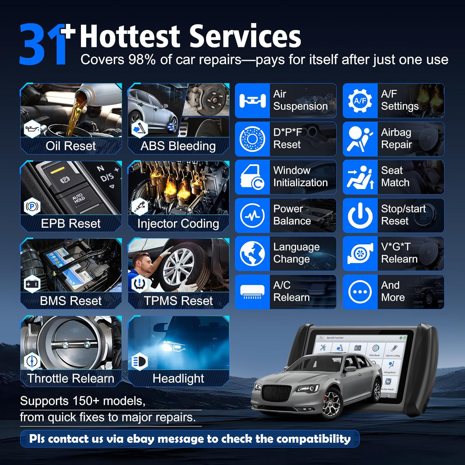 XTOOL IP616 V2.0 OBD2 All System Scanner Diagnostic Tool Lifetime Free Update