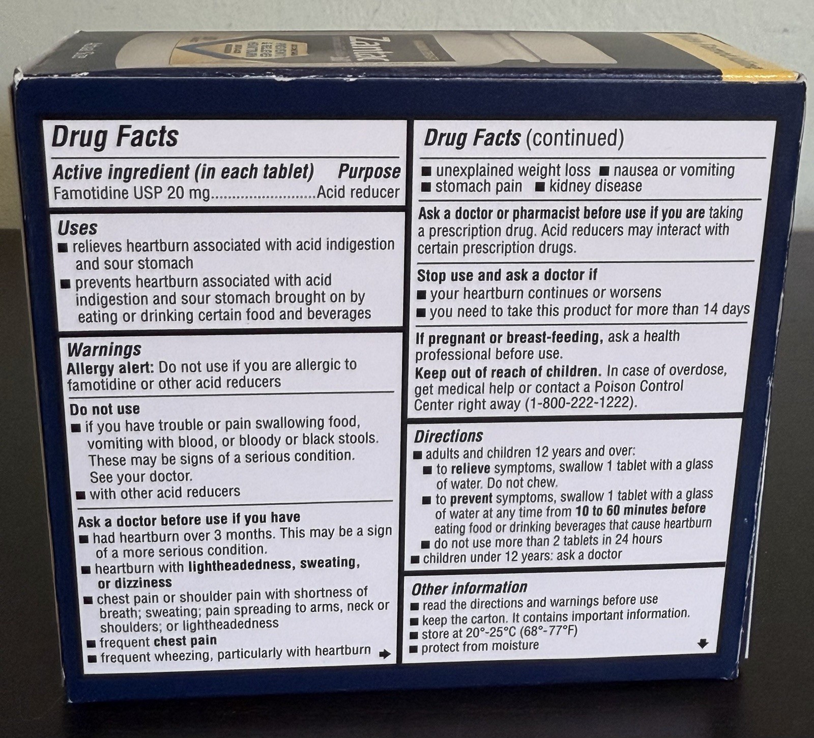 Zantac 360° Maximum Strength 50 Tablets Acid Reducer Exp 7/2026