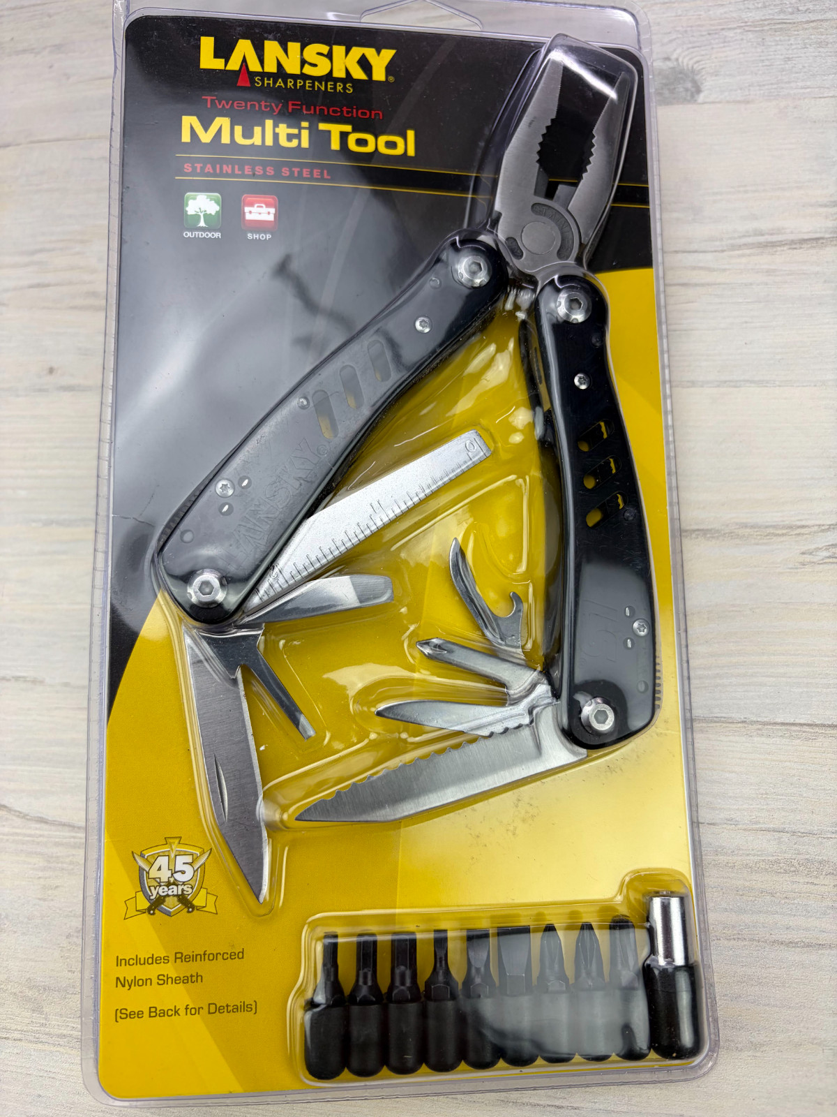 Lansky Multi Tool - Black Stainless Handles + Nylon Belt Sheath - LMT100B