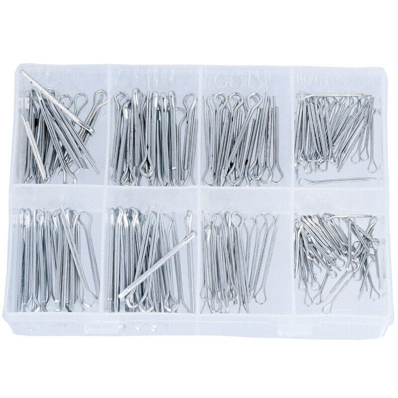 175Pcs Alloy Cotter Pin Clip Key Fastner Fitting Assortment Kit 5 Size