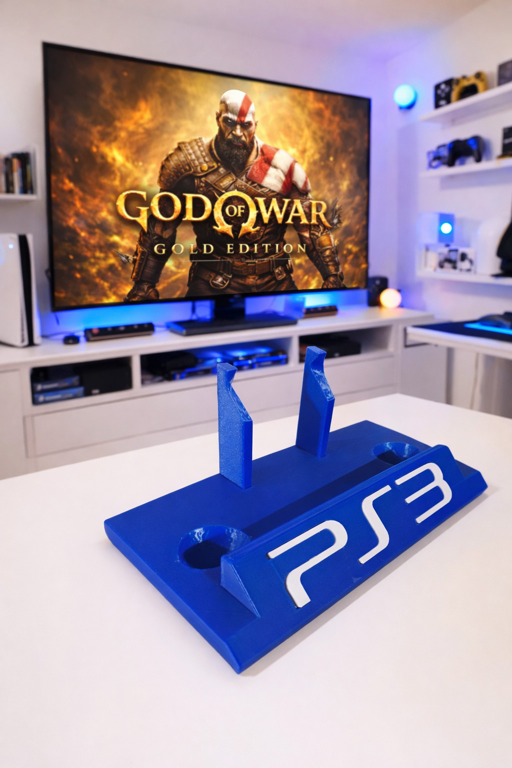 Blue Sony PlayStation 3 PS3 Controller Stand Gamepad Base Display Joypad Holder