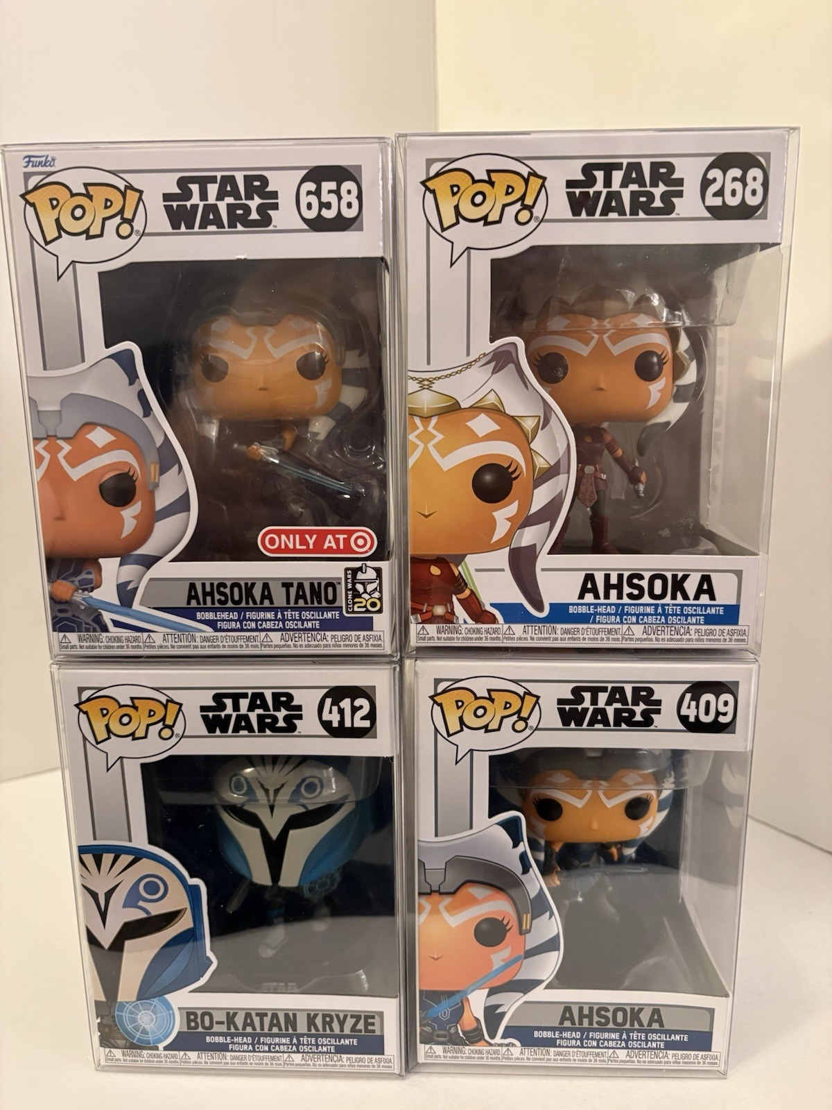 Funko Pop! Star Wars Lot of 4 Boxed Ahsoka #268 409 658 Bo-Katan #412