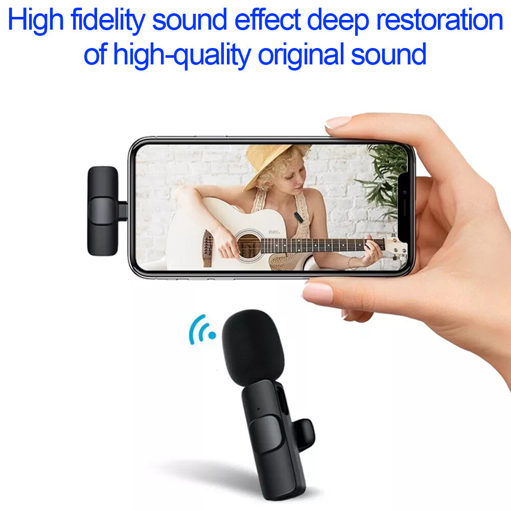 Wireless Lavalier Microphone Video Recording Mini Mic Live For iPhone/Android