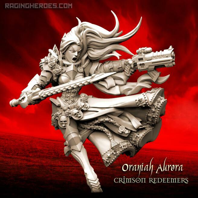 Raging Heroes Sisters of the Orphanage Crimson Redeemers Oraniah Aurora 28mm