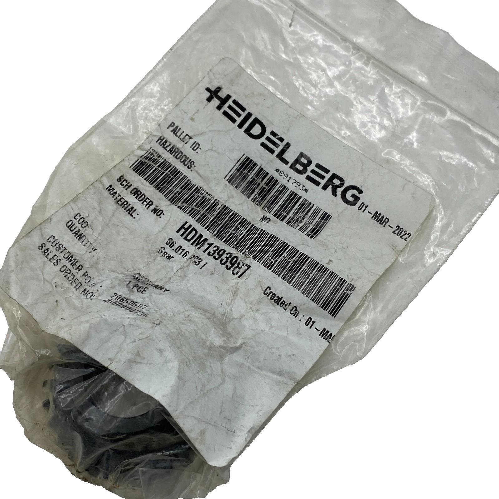 HEIDELBERG GEAR 06.016.293 HDM1393987 GEAR BLACK "FREE SHIPPING" 🎯
