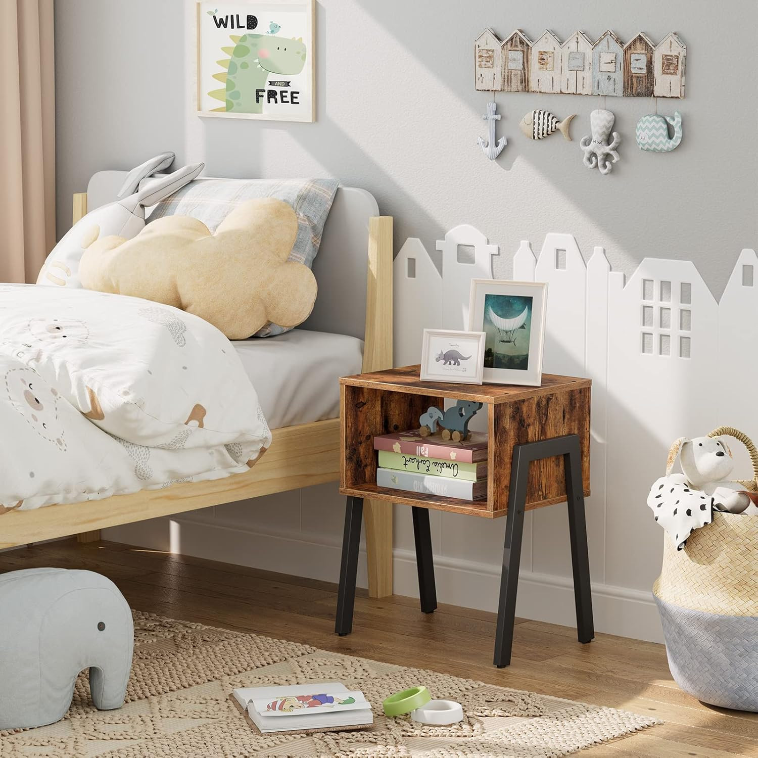 Nightstands Set of 2, Stackable End Table, Side Table, Bedside Tables with Open