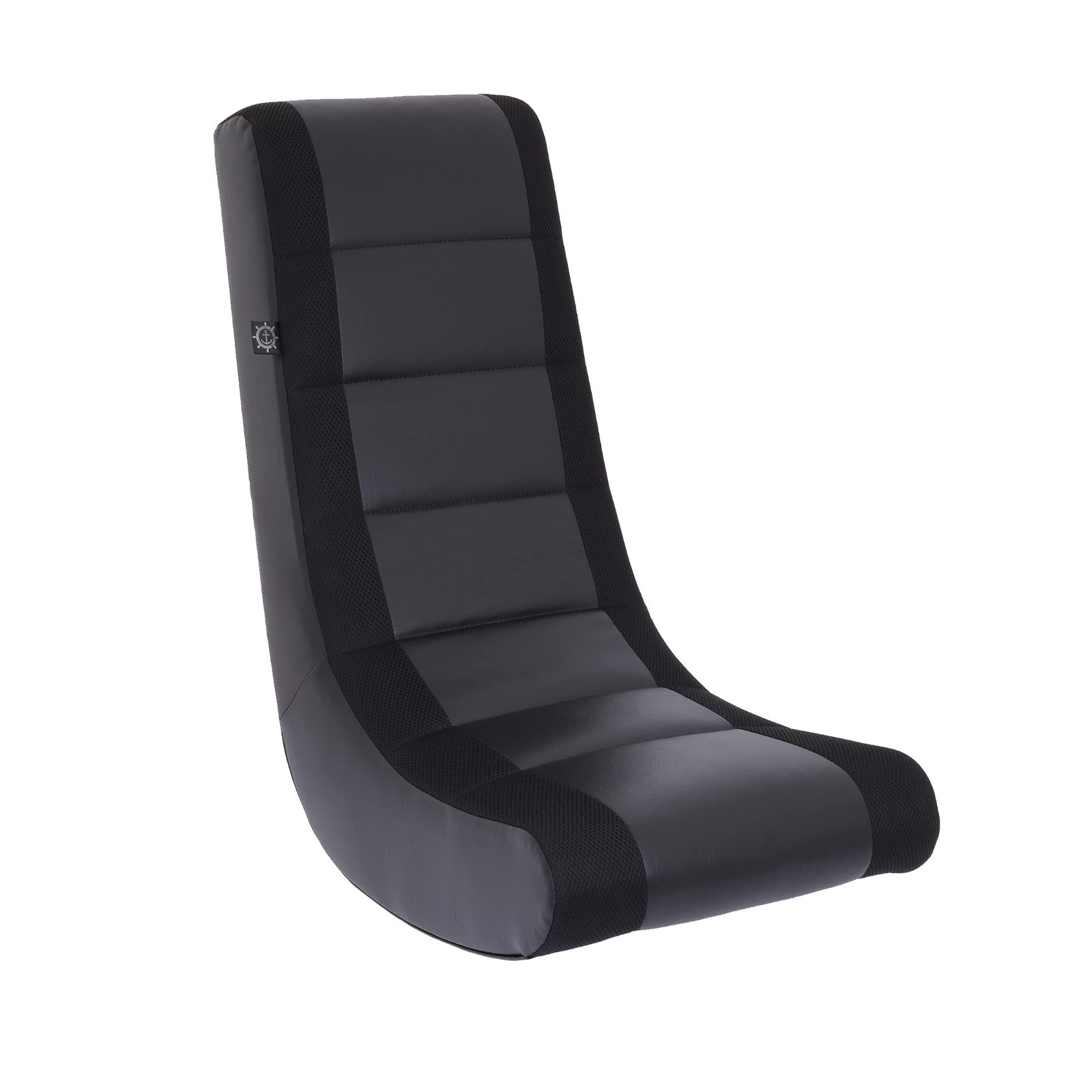 Classic Video Rocker Gaming Chair for Kids & Teens - PU Faux Leather, Black Mesh