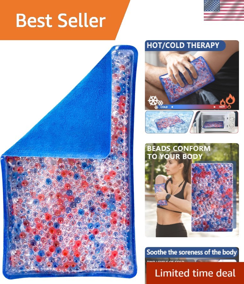 Versatile Hot/Cold Gel Bead Pack - Reusable Therapy for Pain Relief and Comfort