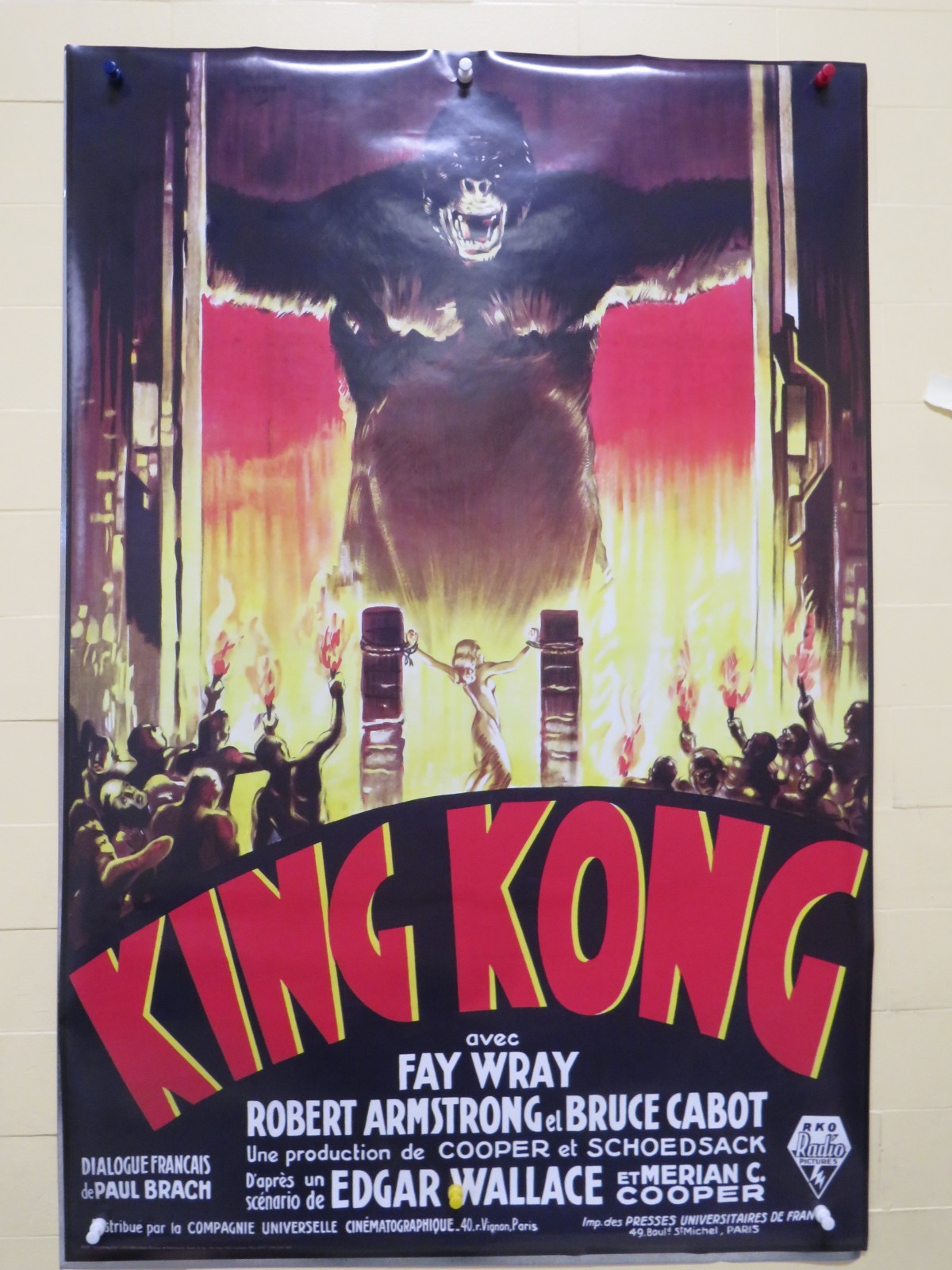 Rolled King Kong Fire Monster Movie Fay Wray RKO 24X36 Poster P4587