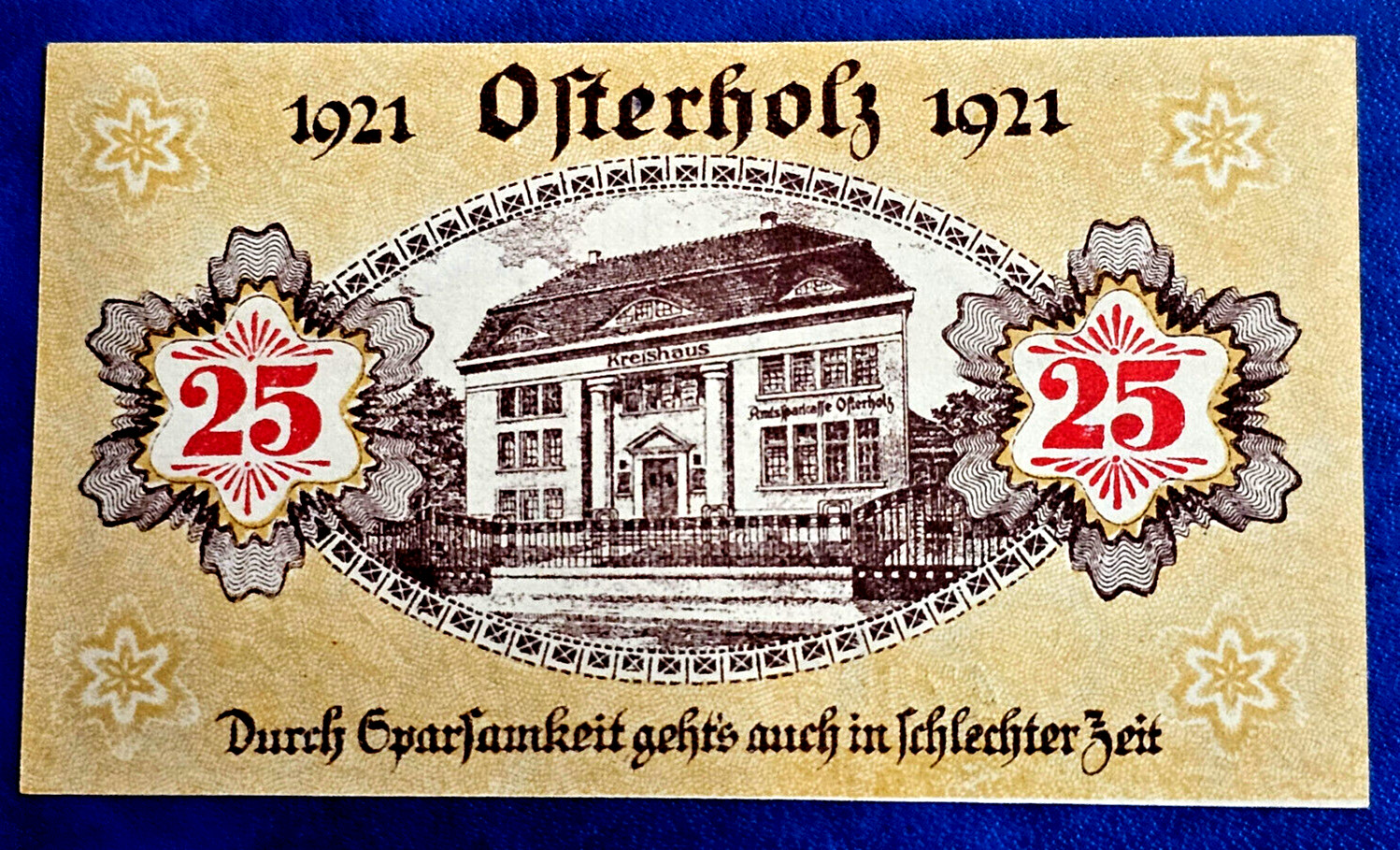 OSTERHOLZ SCHARMBECK NOTGELD 25 PFENNIG 1921 EMERGENCY MONEY GERMANY (32536)