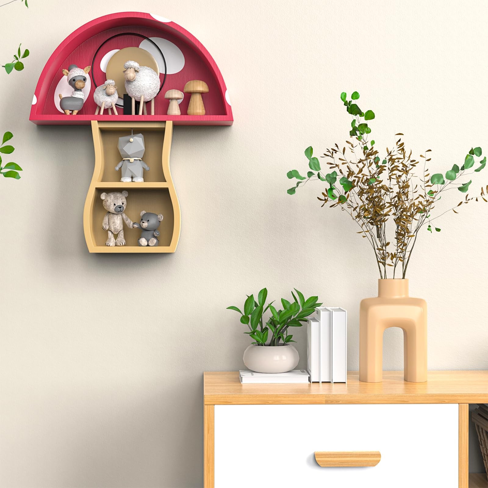 Floating Wooden Shelf, Bathroom Shelves,Decor,Wall Shelves for Nursery Living...