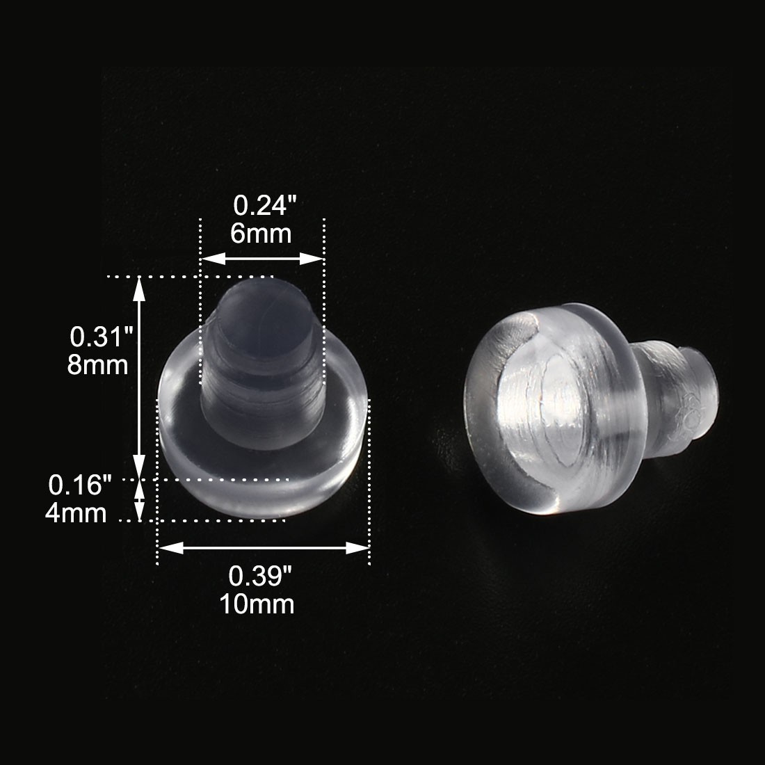 24pcs 6mm Soft Clear Flat Stem Bumpers Glide, Patio Outdoor Furniture Table Top