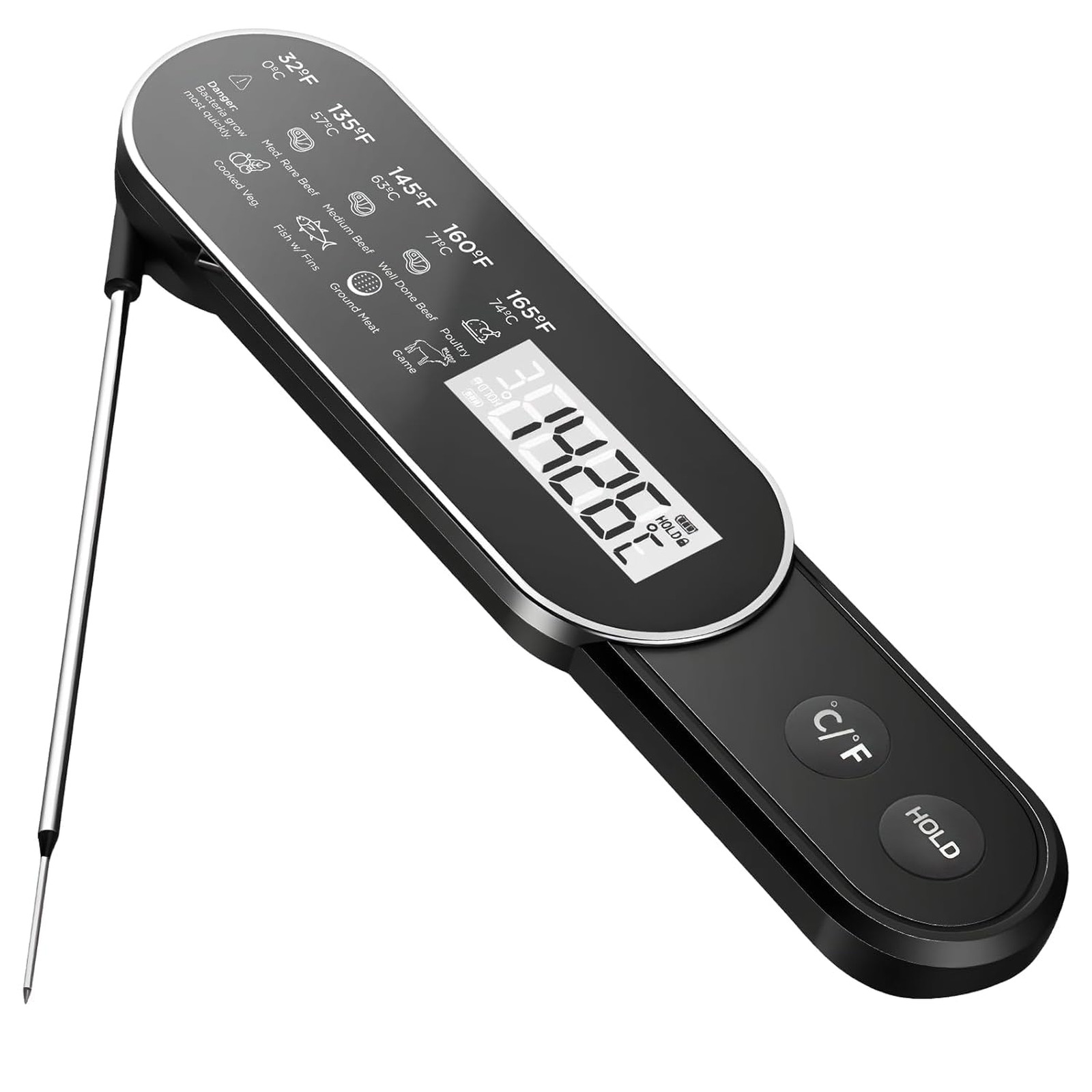 Digital Meat Thermometer, Ultra-Fast 0.5 Second Read, NIST Certified ±0.5°F