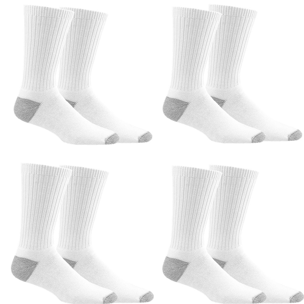 3 Pairs Mens White 2 Tones Sports Athletic Crew Cotton Socks Casual Size 10-13