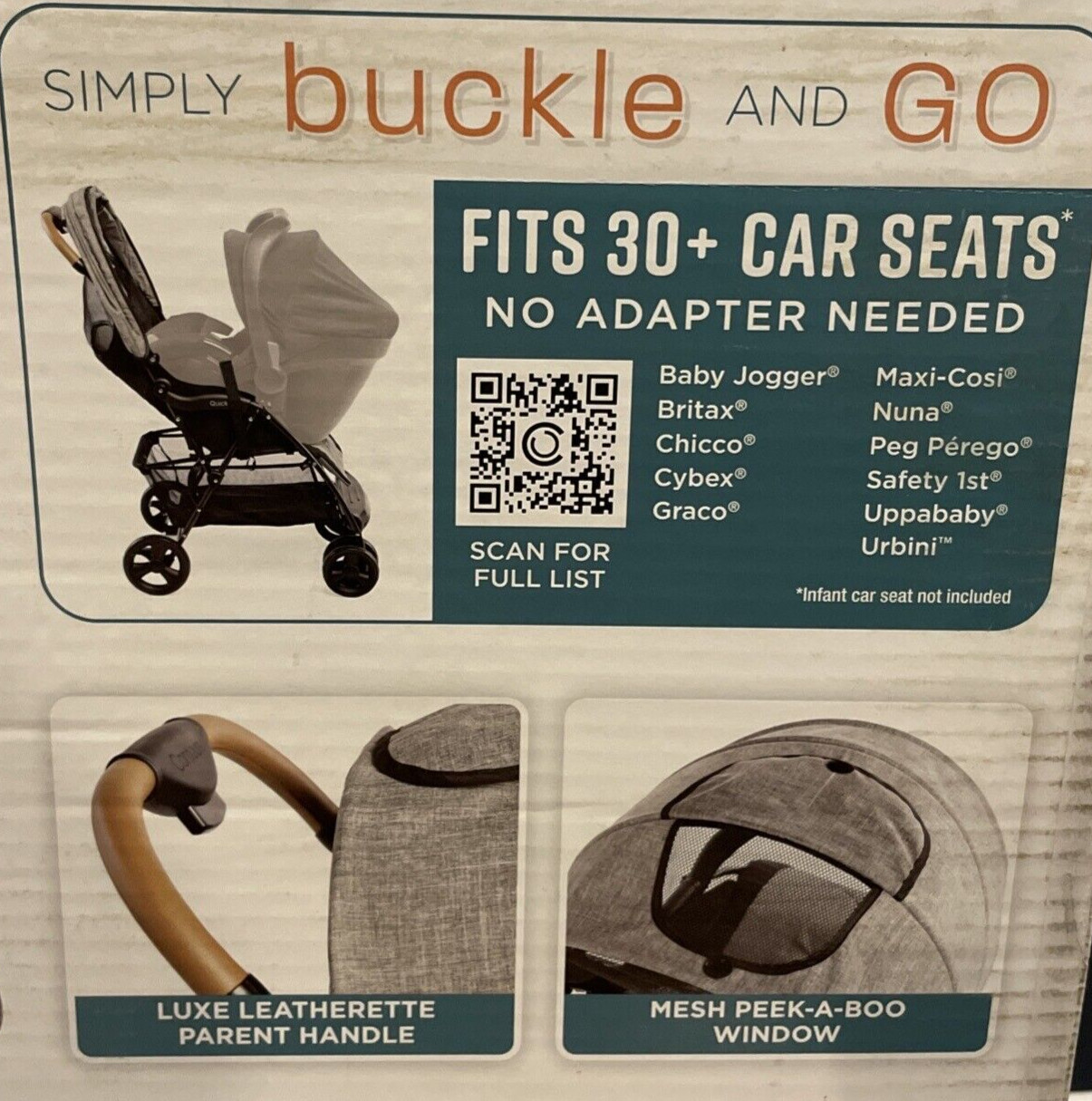 Compact Lightweight Travel Stroller Newborn Car Seat Compatible One-hand Fold