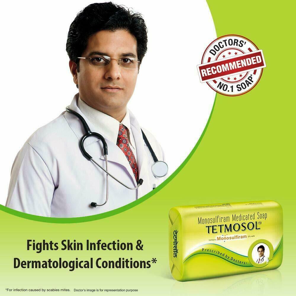 Tetmosol Monosulfiram Medicated Soap 100gm x 4 (Pack of 4) Free Shipping