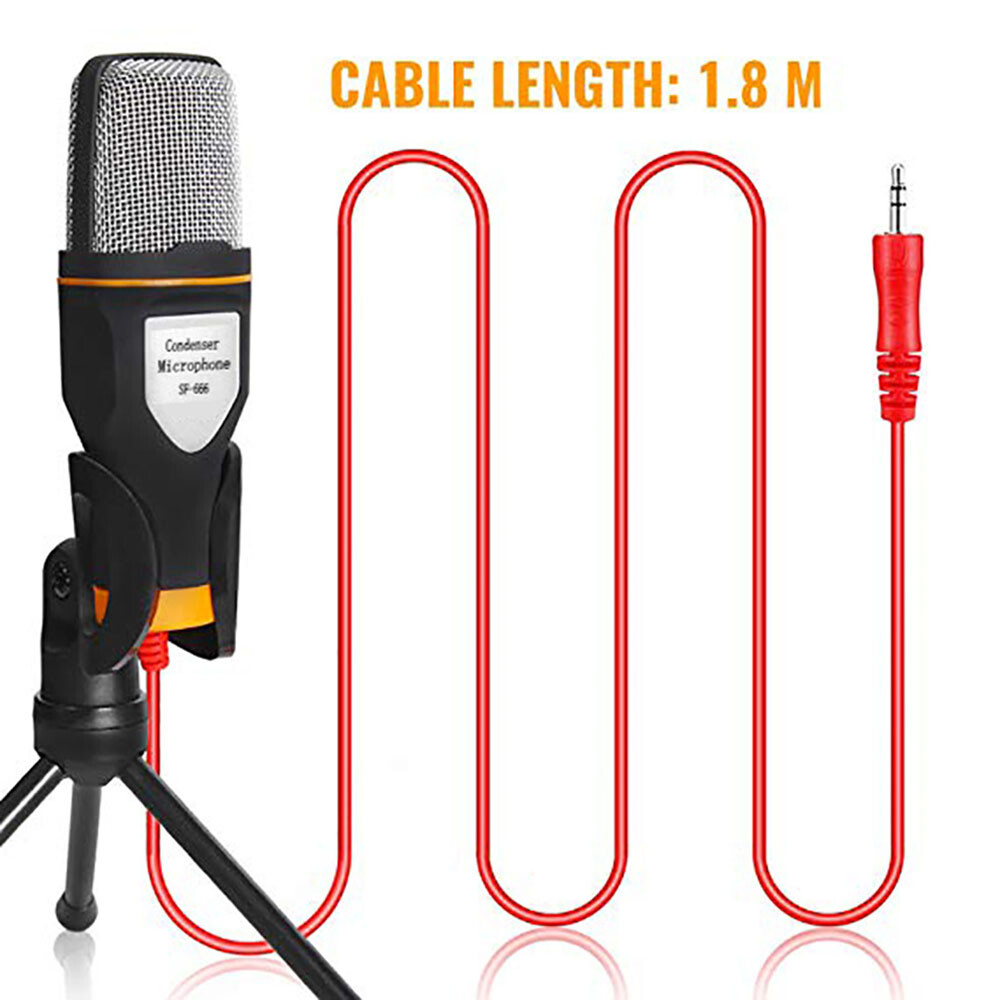 Handheld/Tropid Desktop Aux Cable Microphone Mic for PC Phone Live Vlog Tik Tok