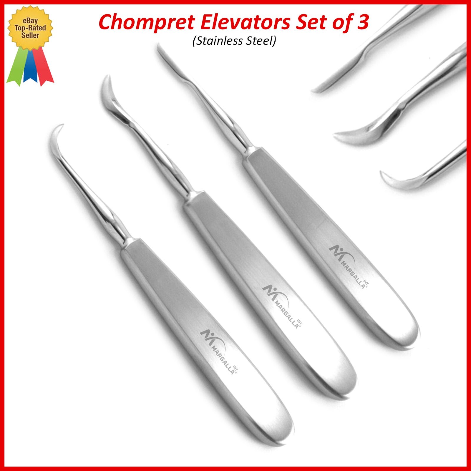3 Pcs Dental CHOMPRET Elevators Oral Surgery PDL Luxating Tooth Root loosening