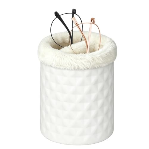 Double Glasses Holder Silicone Plush Lined Eyeglass Holder Stand Anti White