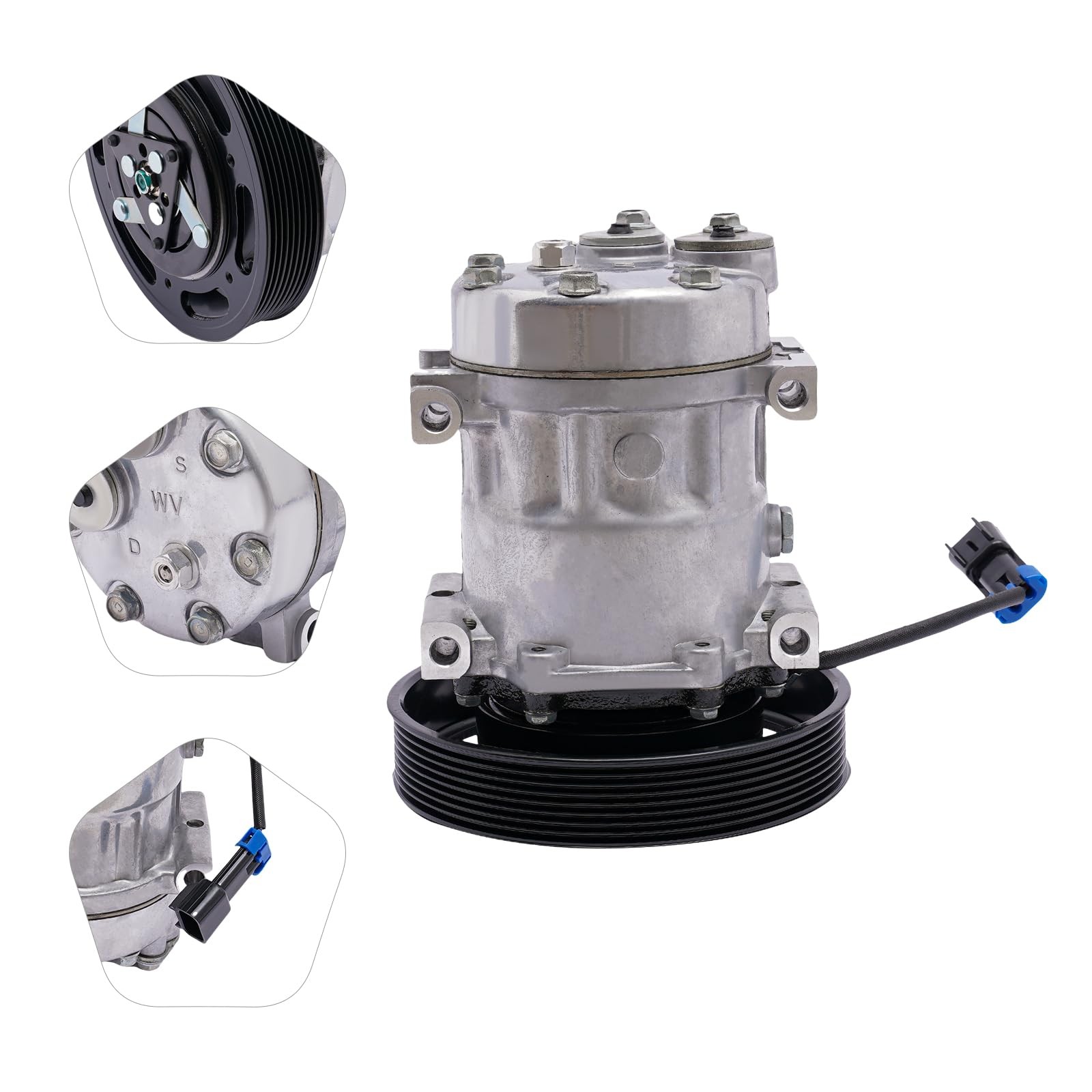AC Compressor with Clutch for Mack VNL Trucks 20721587 Replacement Kit