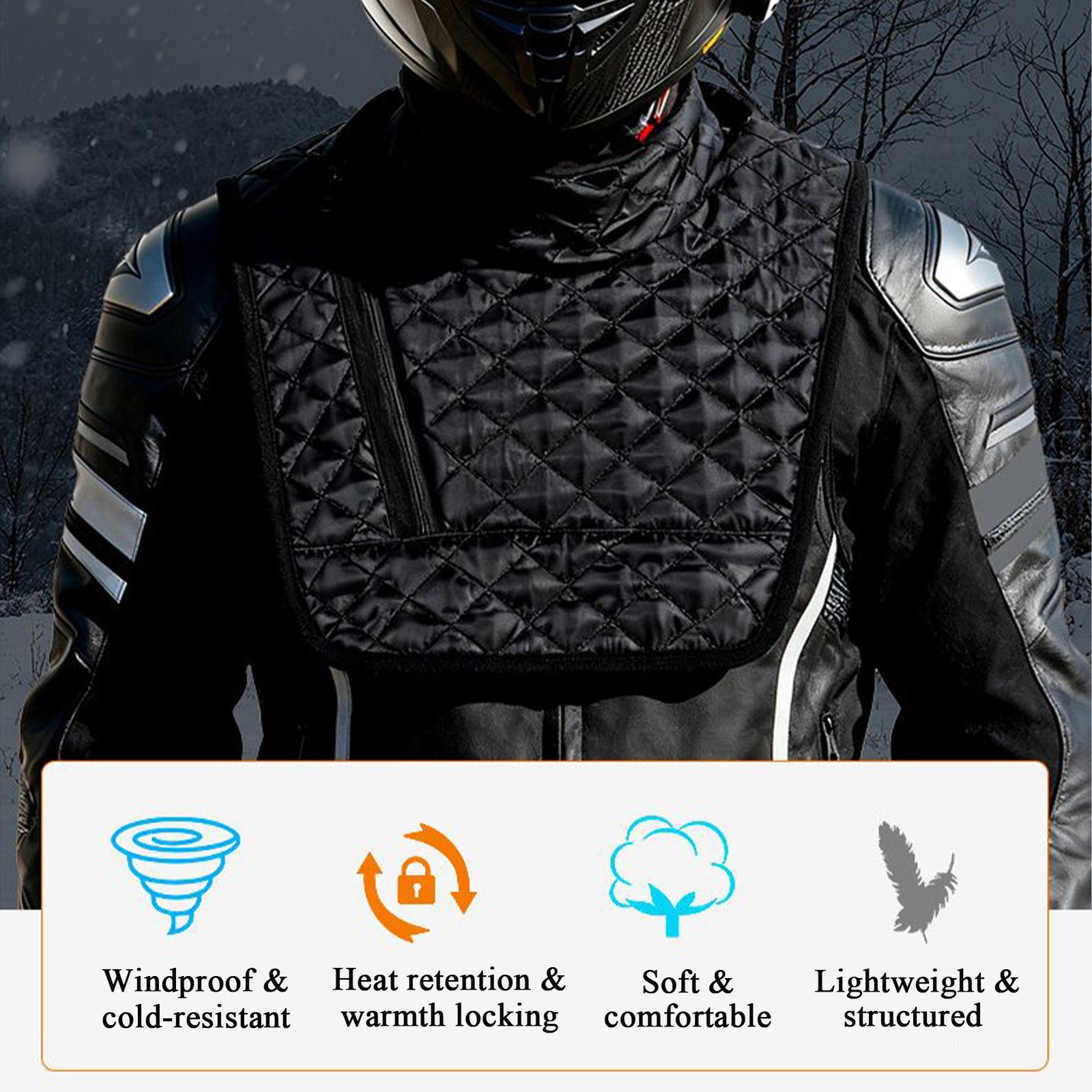 Motorcycle Scarf Neck Chest Warmer Windproof Winter Outdoor Cycling Chest Warmer