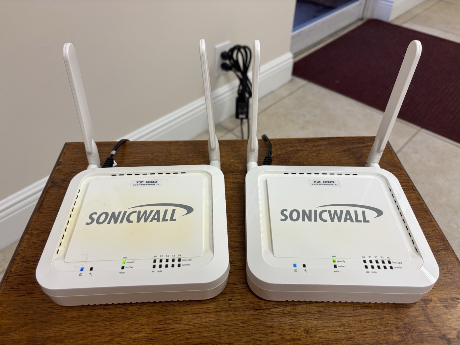 Qty 2 SONICWALL TZ100 APL22-80 Wireless N working w/ power cables