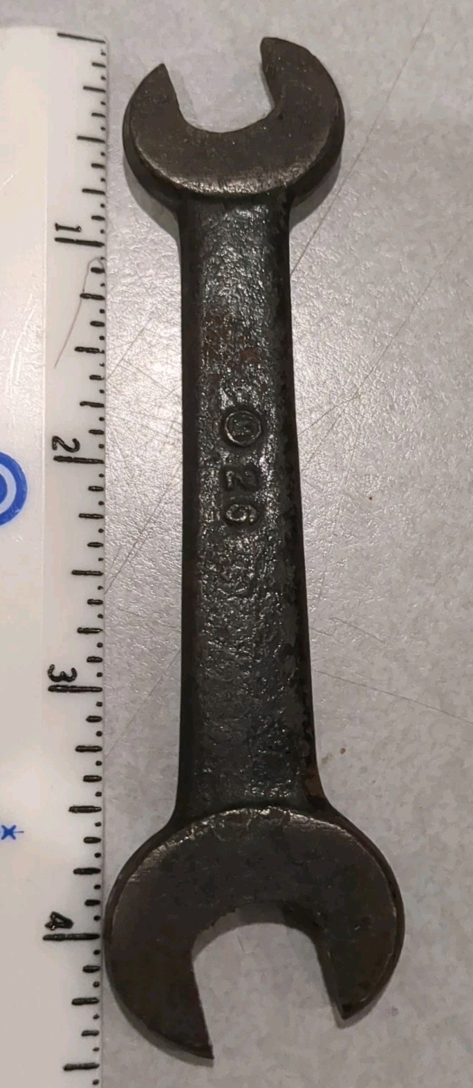 1930-32 Vintage MOORE Drop Forging M Circle 26 Dbl Open End Wrench