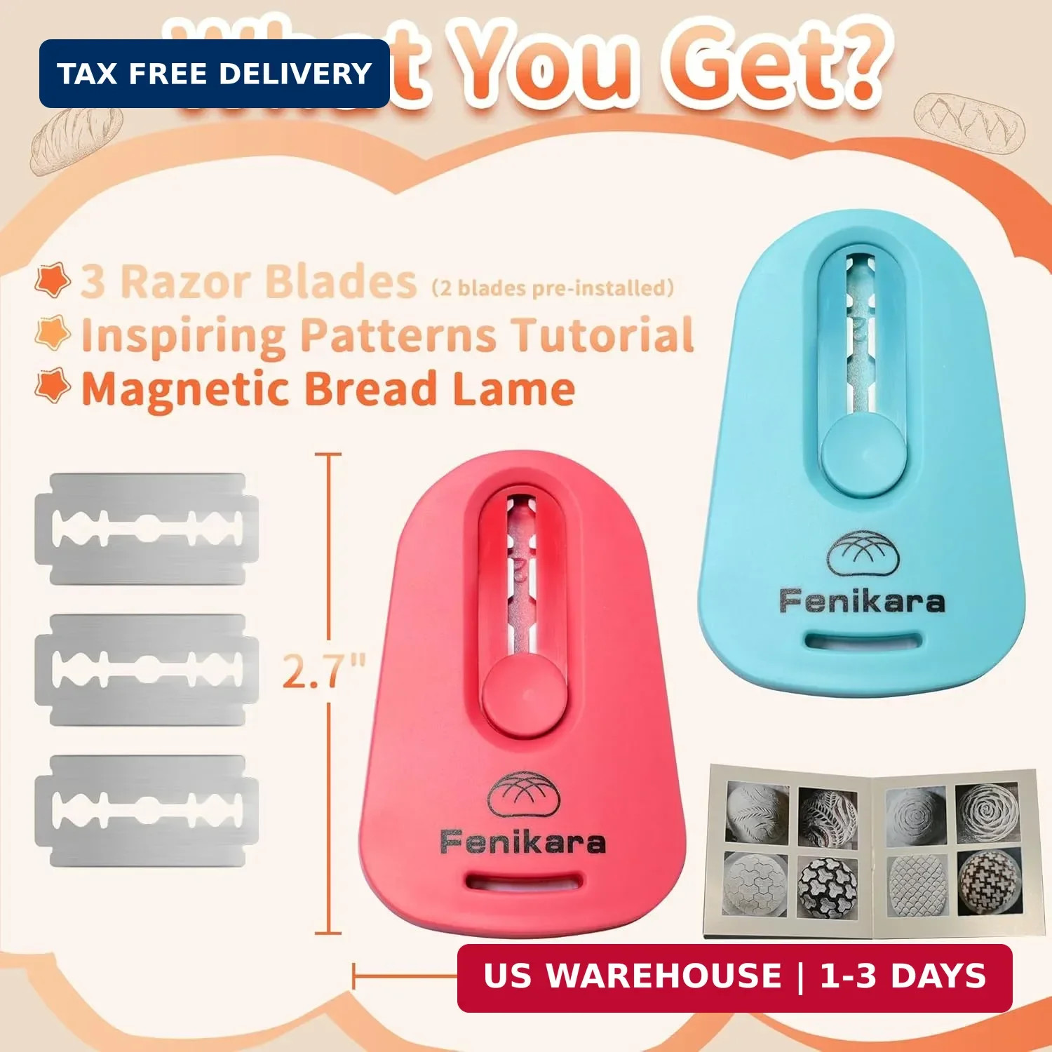 Magnetic Sourdough Scoring Tool 2 Piece Versatile Bread Baking Cutter