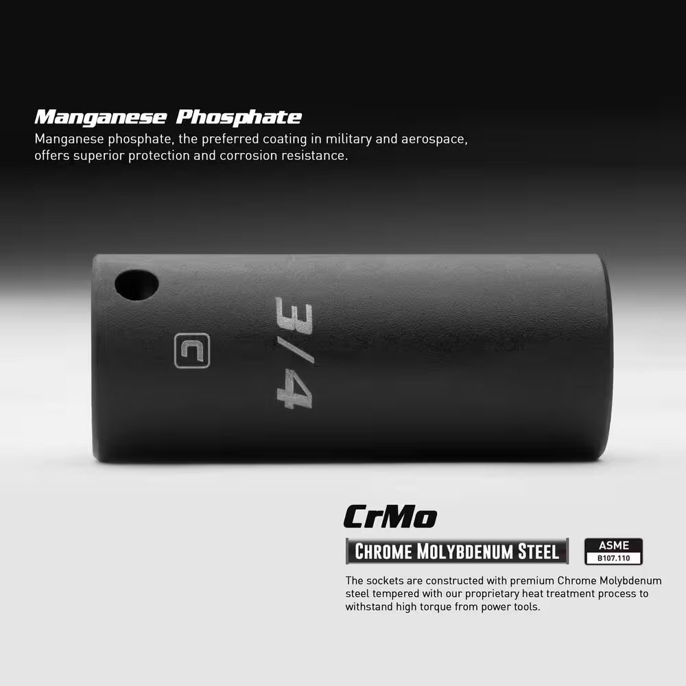 1/2 In. Drive 17 Mm 6-Point Metric Deep Impact Socket
