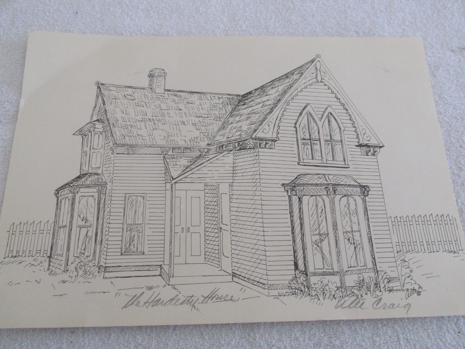 PENCIL SKECTH OF HARDESTY HOUSE ON BOOT HILL BY ALEE CRAIG