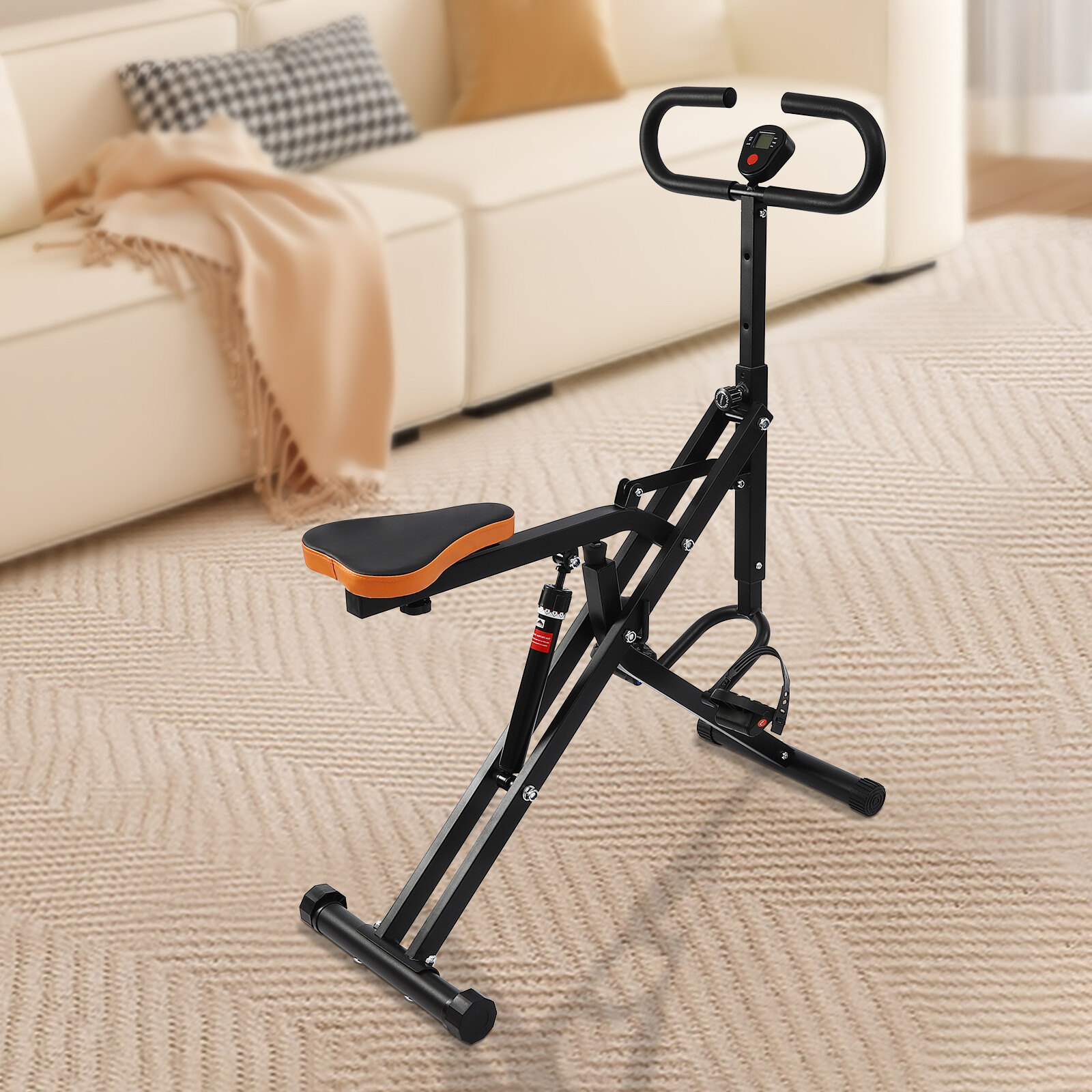 Foldable Squat Assist Trainer Home Gym Machine with LCD Display