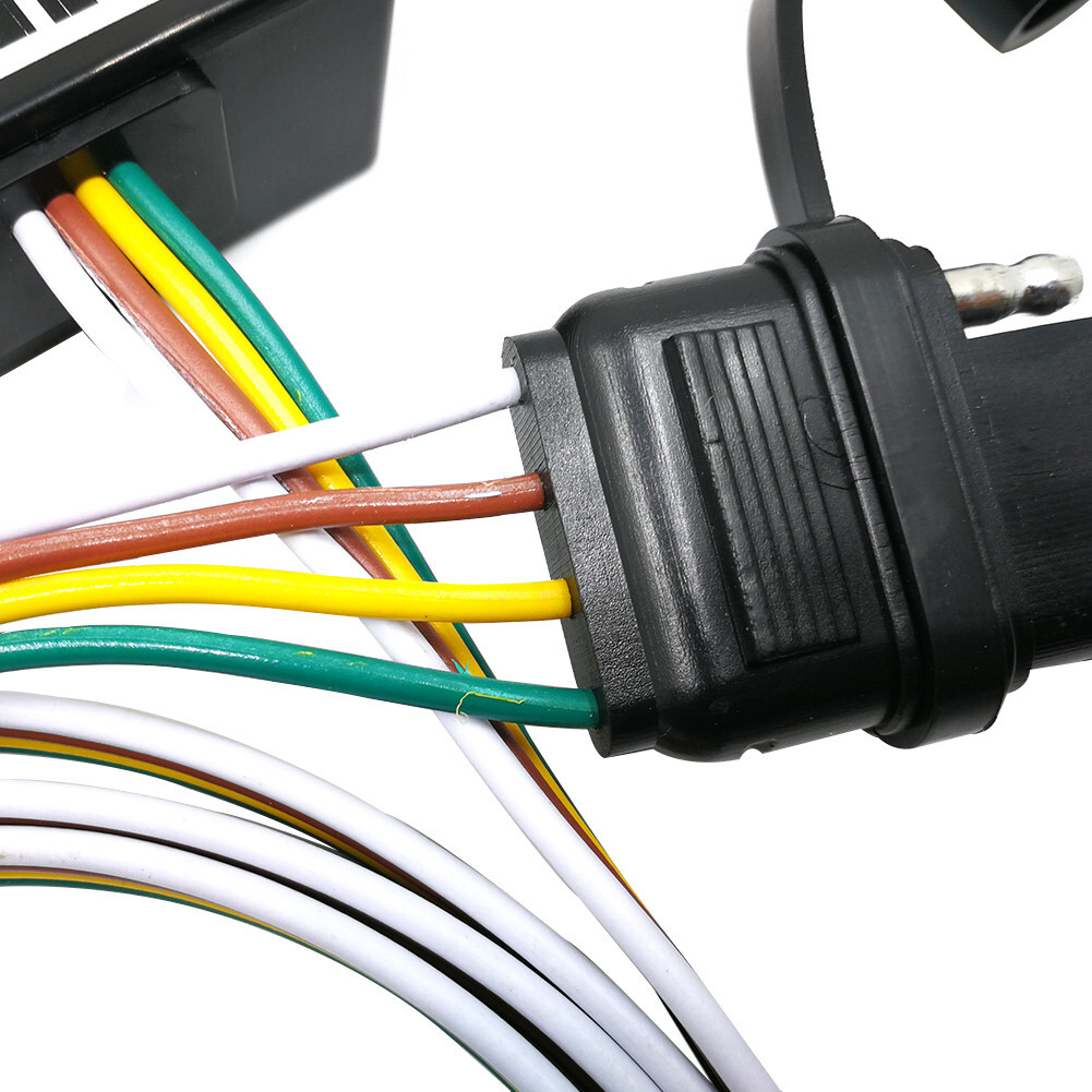 Powered 3 to 2 Wire Trailer Tail Light Converter with 4-Way Flat Wire Connector