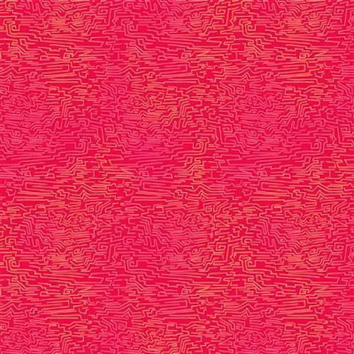 Laurel Burch ***FIESTA HORSES***  Texture Red - Y3414-4