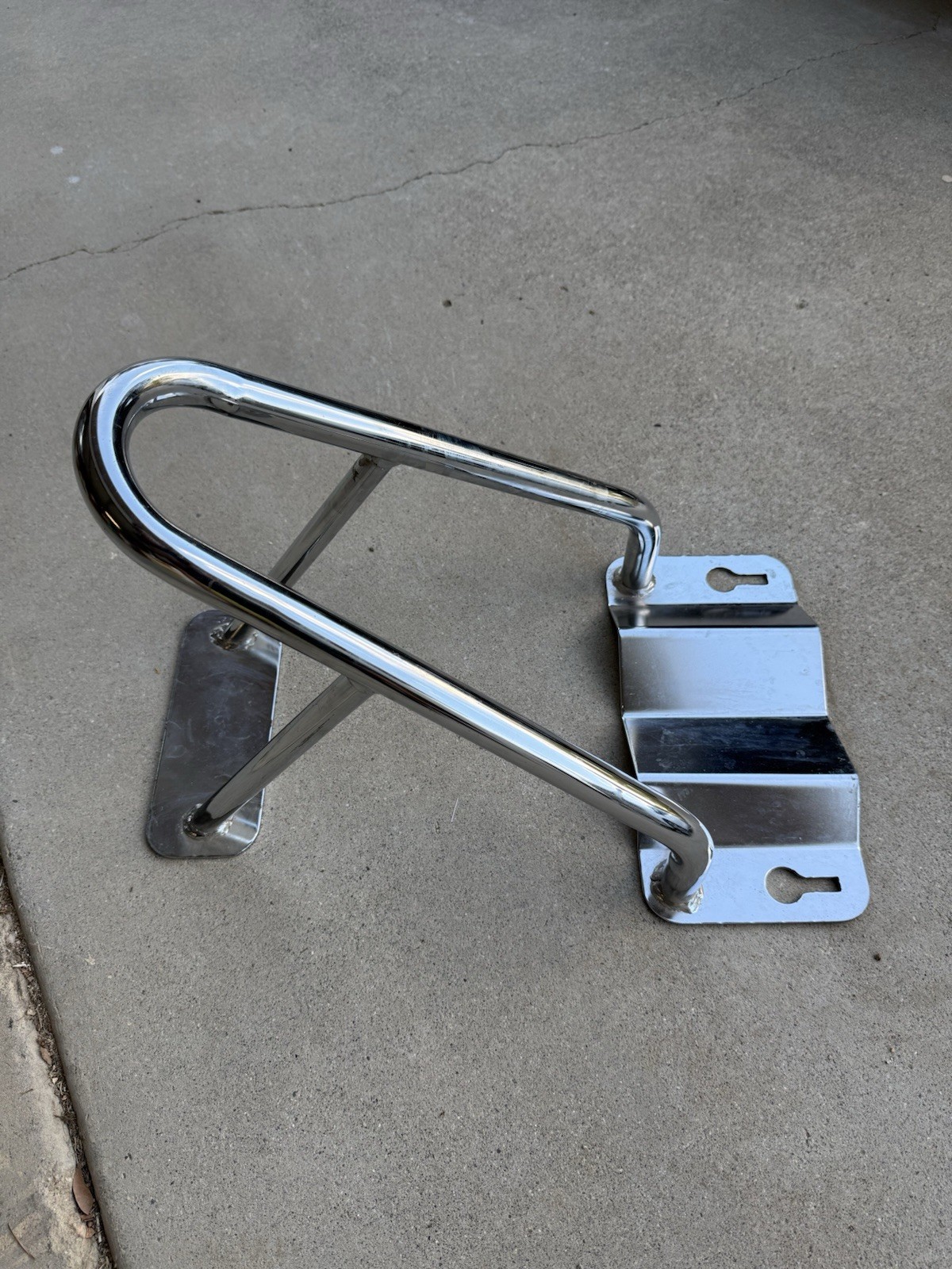 Chrome Motorcycle wheel chock removable Used When I Rode Sports bikes.