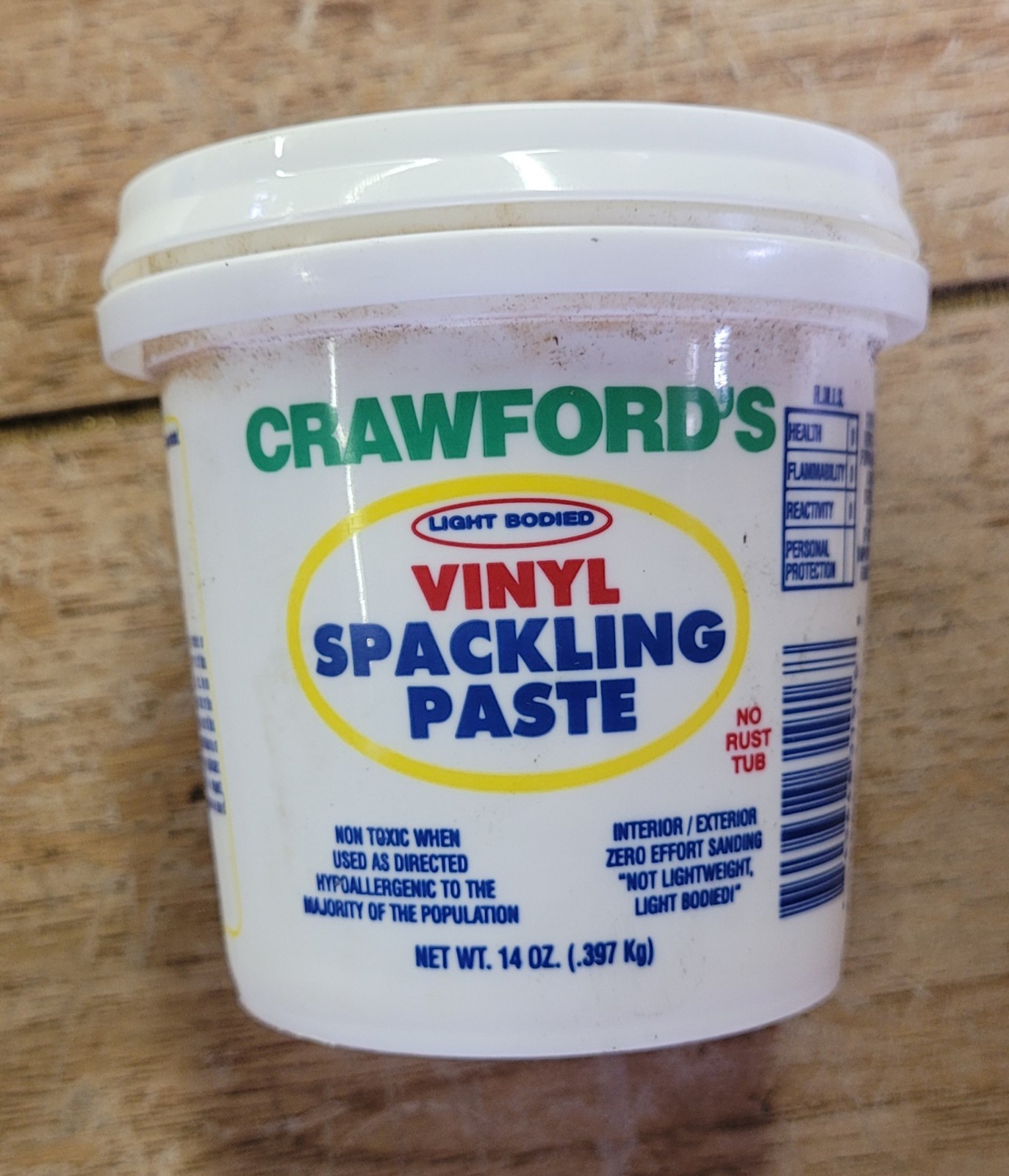 Lot Of 24 Crawford's Light Bodied Vinyl Spackling Paste 14 Oz. No Rust Tubs