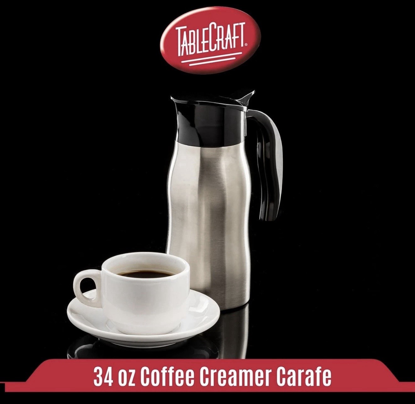 Tablecraft 12682 Stainless Steel Coffee Carafe 2 Liter Black New In Box Sealed