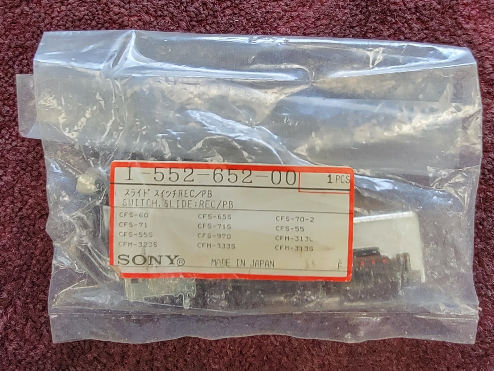 Sony 1-552-652-00 Cassette Record Playback Switch * NEW ORIGINAL OEM PART *