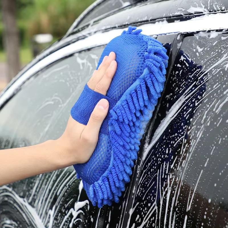 Car Wash Microfiber Chenille Car Wash Sponge Care Washing Brush Pad Washing Towe