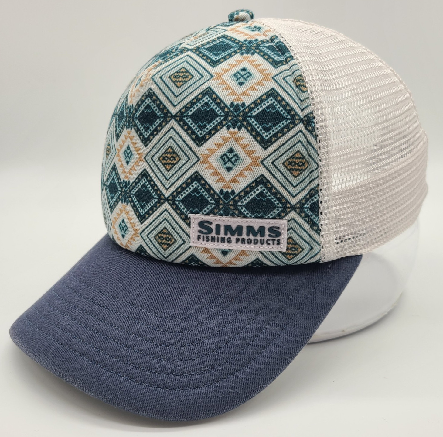 Simms Fishing Women’s Adventure Snapback Trucker Cap Blue Depths Foam Mesh Back