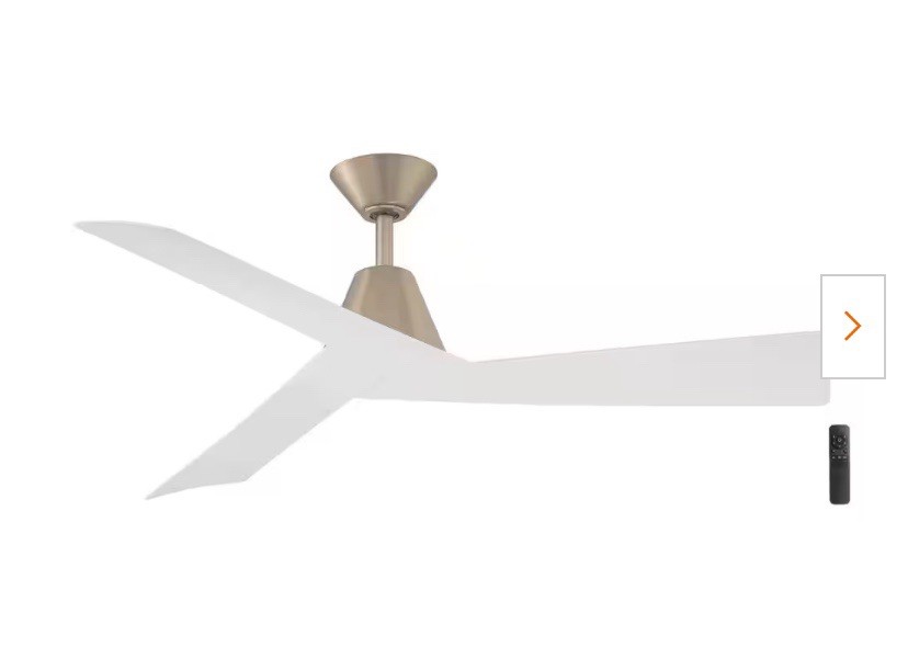 HDC Easton 52 in. Indoor/Outdoor Brushed Gold w/Matte White Blades Fan+Remote
