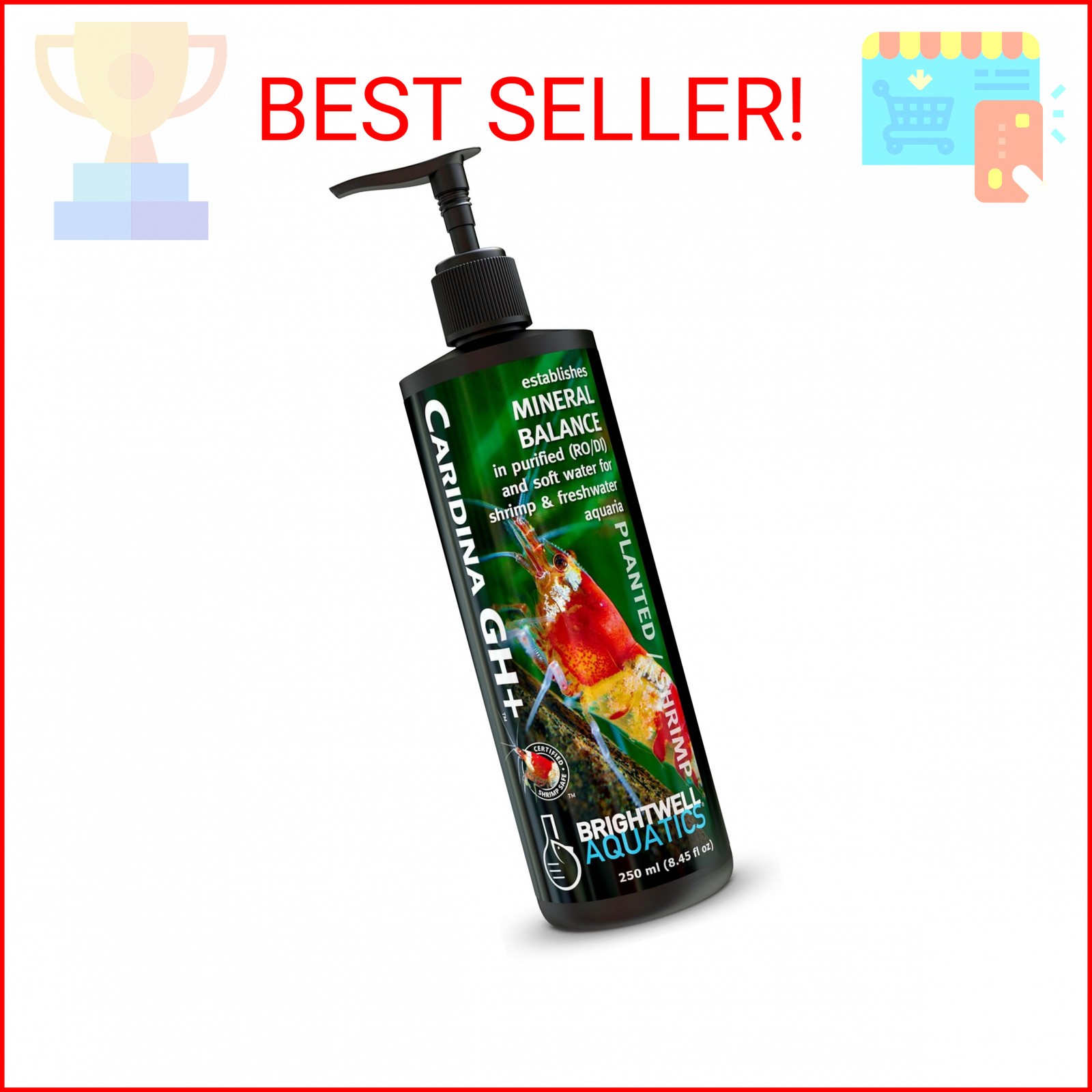 Brightwell Aquatics Caridina GH+ Mineral Supplement Restores Calcium Magnesium P