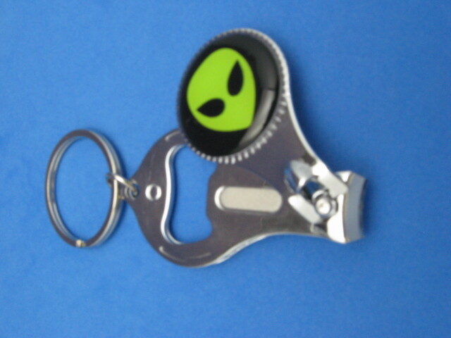 ALIEN - GREEN - LOGO KEY RING NAIL CLIPPER BOTTLE OPENER #184