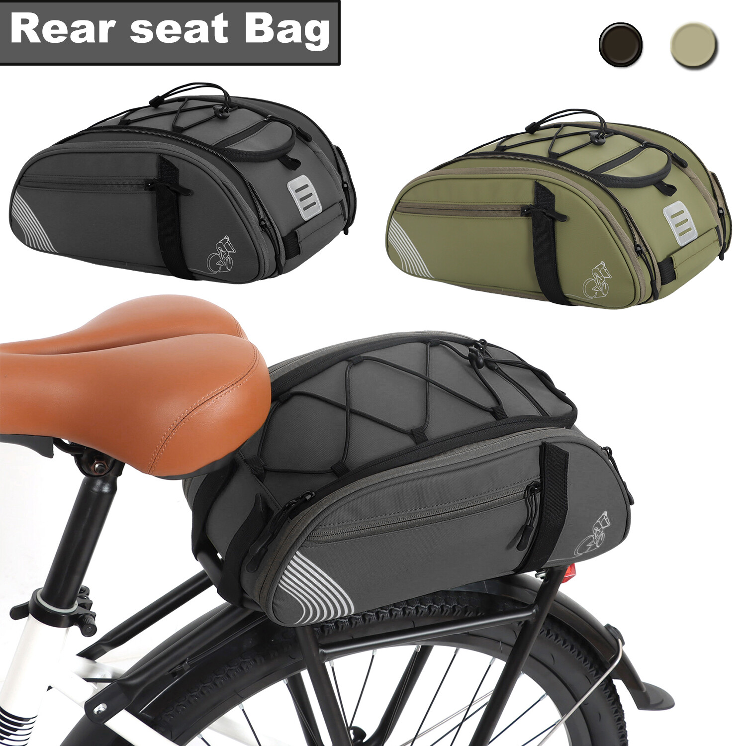 Waterproof Bike Rack Bag Bicycle Trunk Backseat Rear Seat Cycling Chest Bag 14L