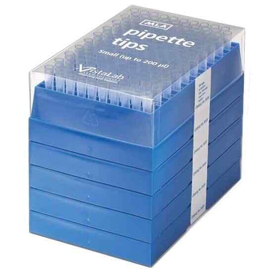 VistaLab 1250?L Pipette Tips,MLA, Stacked Dense Rack, Non-sterile 600/case, 9026