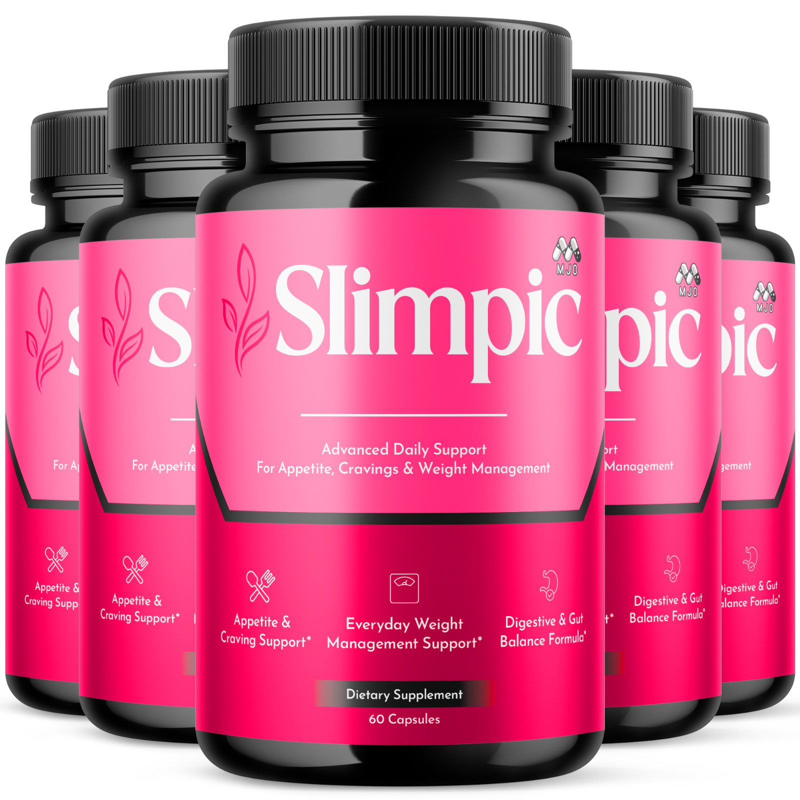 (5 Pack) Slimpic Advanced Energy & Fitness Formula VItamin Slim Pic 300 Capsules