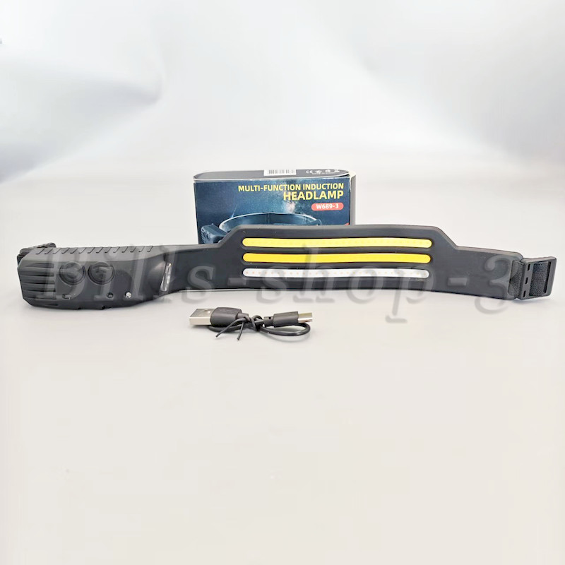 3 COB LED Headlamp USB Rechargeable Headlight Bar Head Band Torch Work Light US