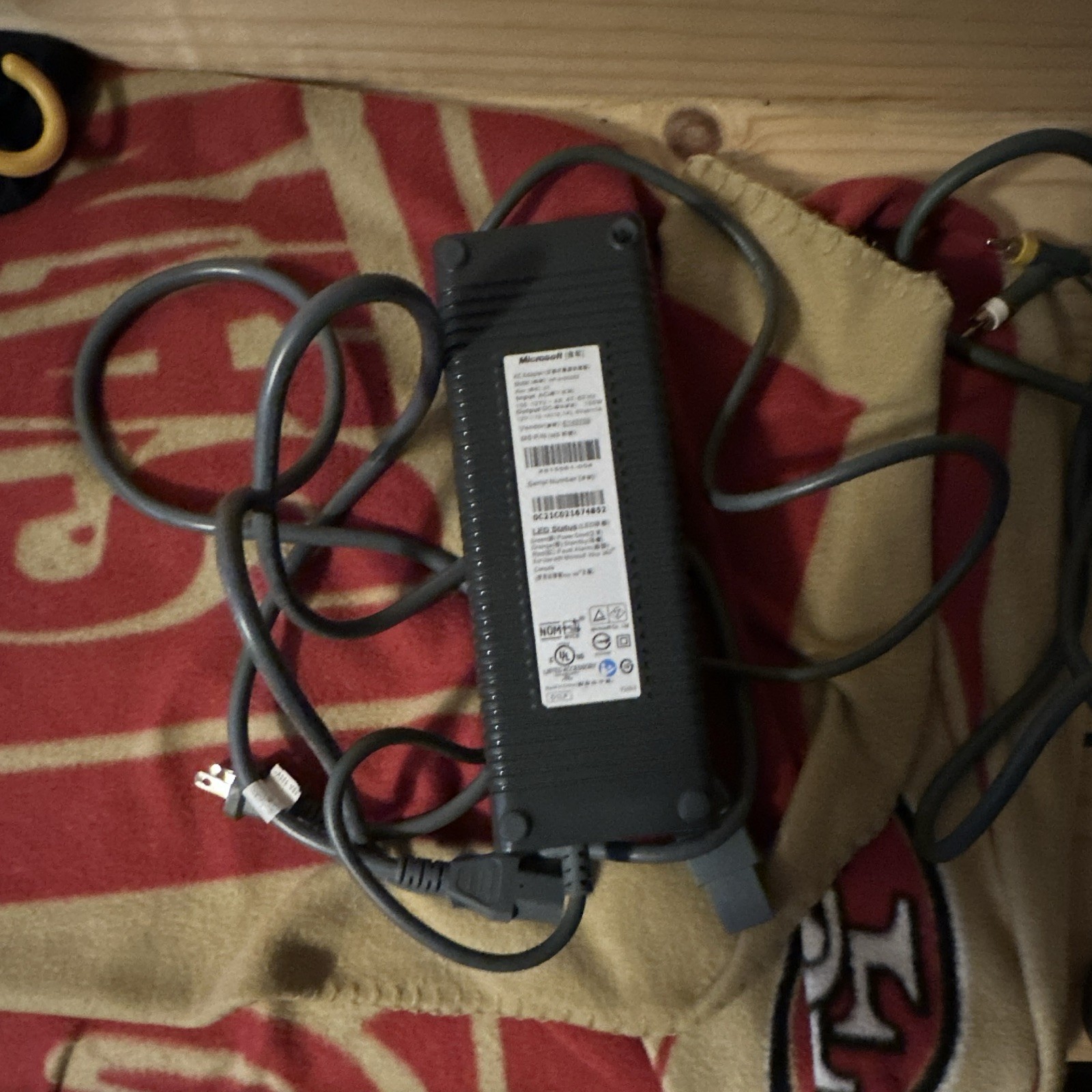 Microsoft Xbox 360 AC Adapter Power Supply jasper, grey av cables OEM