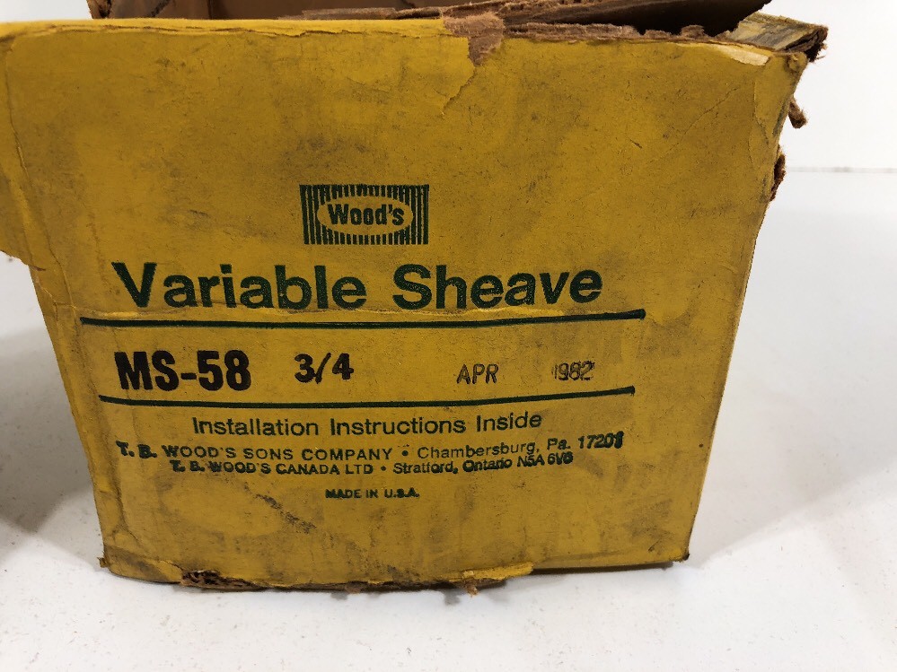 NEW Wood’s MS-58 3/4” Bore Variable Speed Sheave
