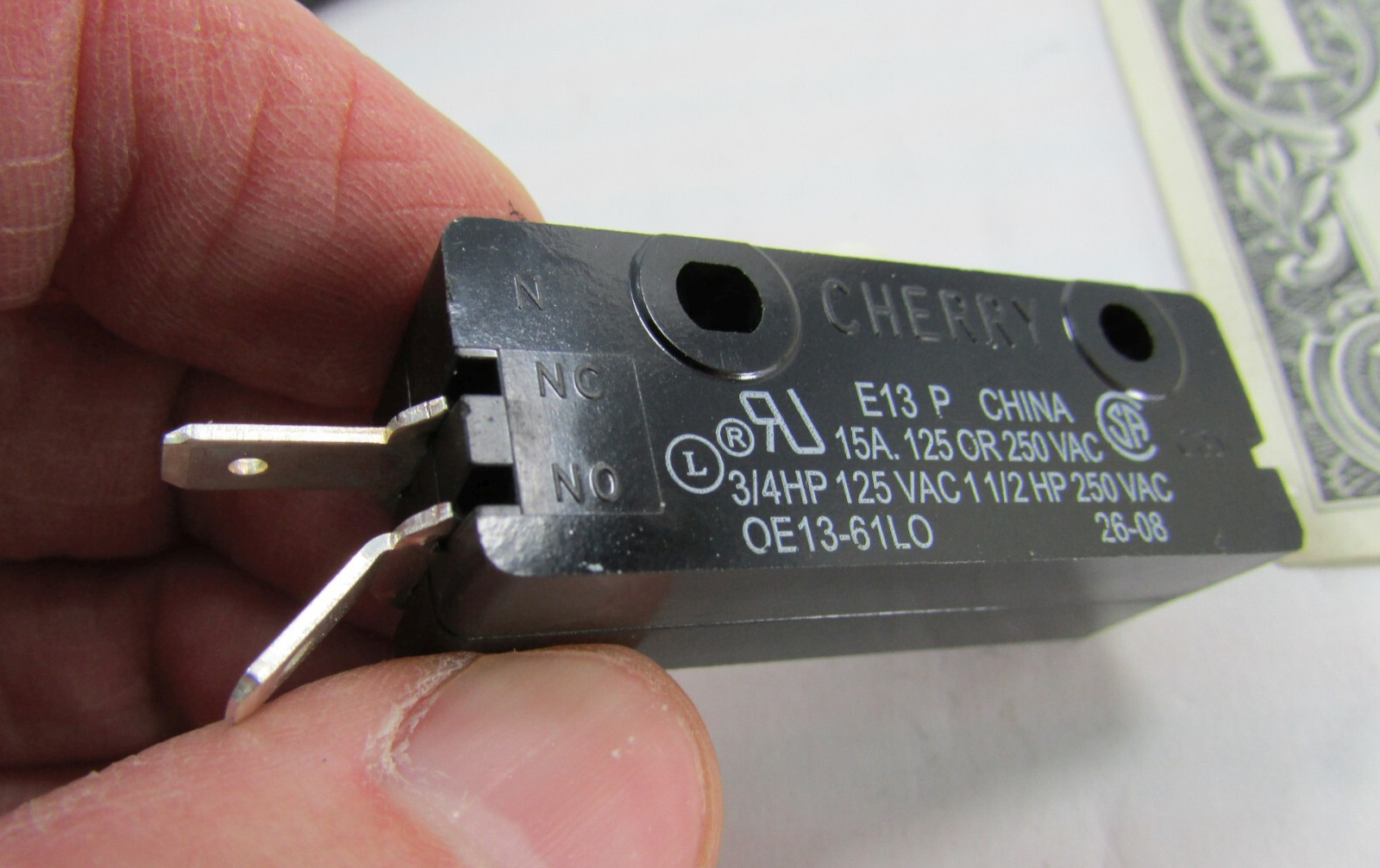 Lot 2 Cherry E13 15A Normally Open/Closed Pushbutton Switch 125/250 VAC E13-61L0